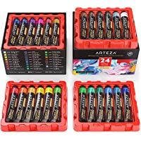 ARTEZA Pintura acrílica- juego de 24 colores-tubos (22 ml) con caja de almacenamiento- pigmentos ricos- no se decoloran…